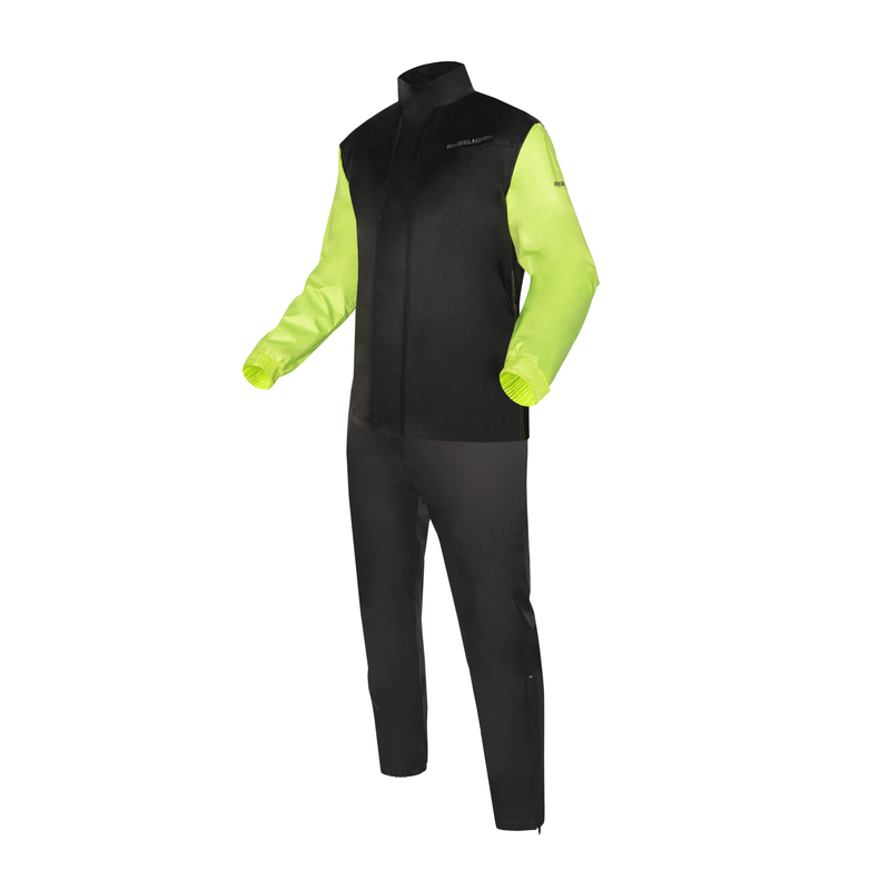 KOMBINEZON PRZECIWDESZCZOWY DWUCZĘŚCIOWY REBELHORN RAIN BLACK FLUO YELLOW 3XL