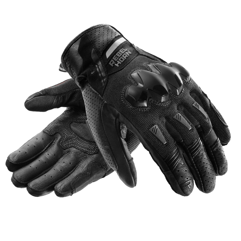 RĘKAWICE MOTOCYKLOWE REBELHORN DEFENDER BLACK M