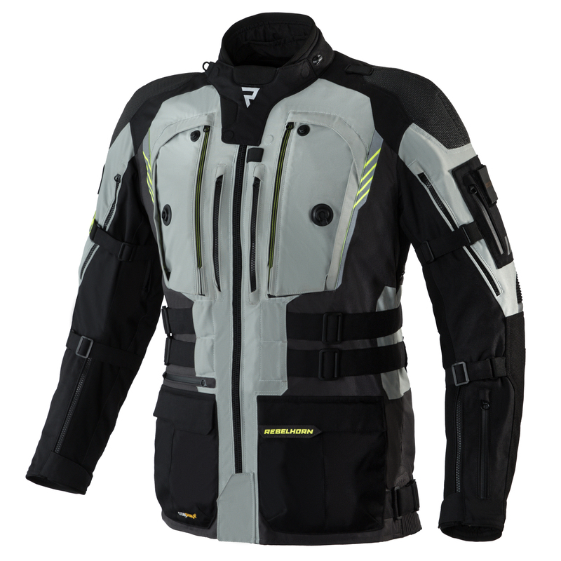 KURTKA MOTOCYKLOWA TEKSTYLNA REBELHORN PATROL GREY BLACK FLUO YELLOW 7XL
