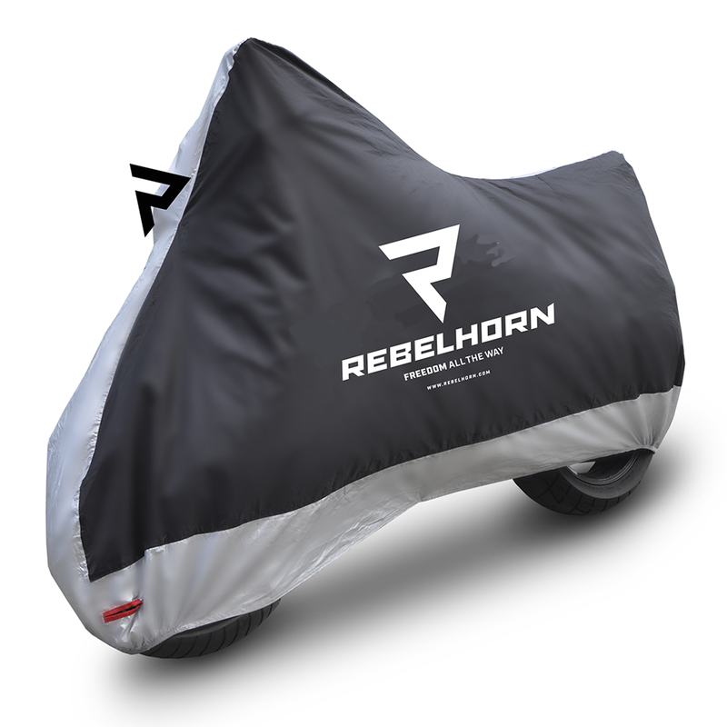 POKROWIEC NA MOTOCYKL REBELHORN COVER 2 BLACK SILVER L