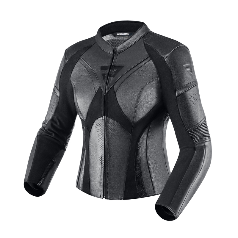 KURTKA MOTOCYKLOWA SKÓRZANA DAMSKA REBELHORN REBEL BLACK W34