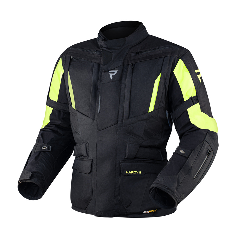 KURTKA MOTOCYKLOWA TEKSTYLNA REBELHORN HARDY 2 BLACK FLUO YELLOW M