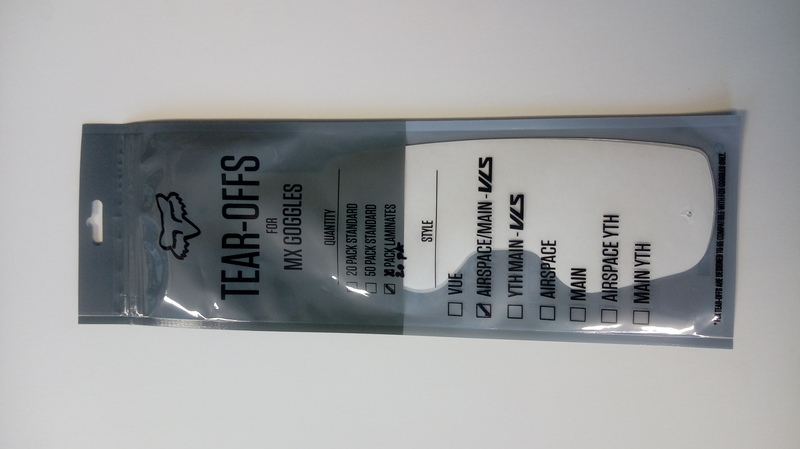 ZRYWKI TEAR-OFF DO GOGLI FOX AIRSPACE/MAIN 2 LAMINOWANE 20PK CLEAR