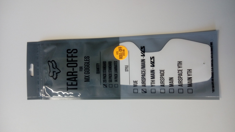 ZRYWKI TEAR-OFF DO GOGLI FOX AIRSPACE/MAIN 2 STD TEAR OFF CLEAR