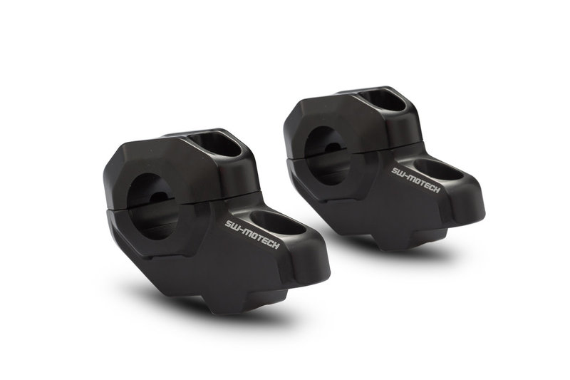 ZESTAW PODWYŻSZAJĄCY KIEROWNICĘ SW-MOTECH 22MM PODWYŻSZENIE 30MM PRZESUNIĘCIE 21MM BLACK