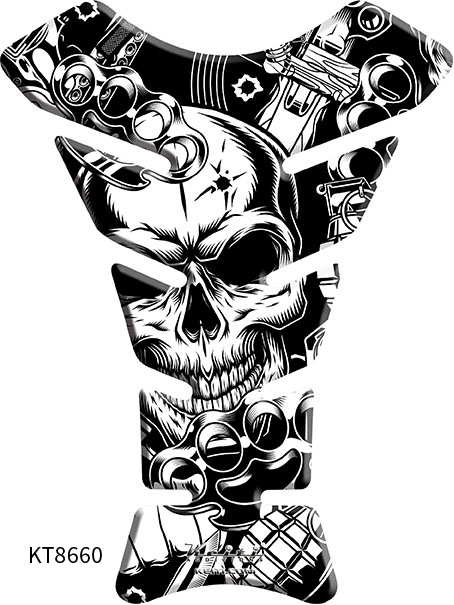 NAKLEJKA NA BAK TANKPAD KEITI SKULL WHITE