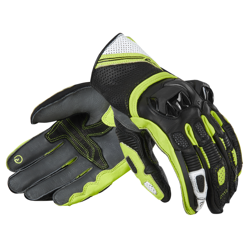 RĘKAWICE MOTOCYKLOWE REBELHORN ST SHORT BLACK GREY FLUO YELLOW 4XL