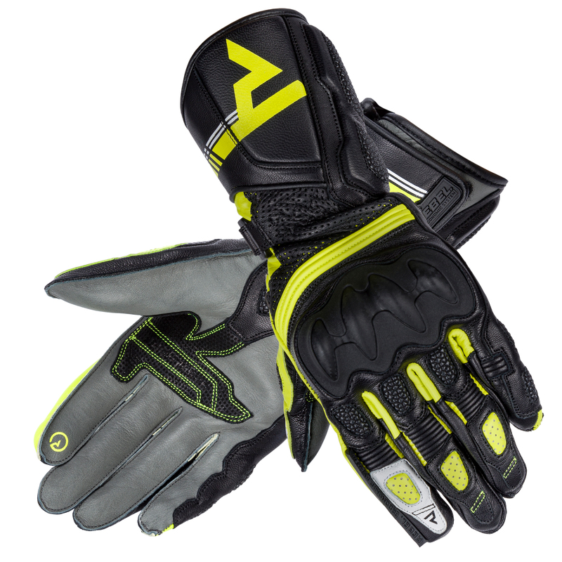 RĘKAWICE MOTOCYKLOWE DAMSKIE REBELHORN ST LONG BLACK GREY FLO YELLOW WXS
