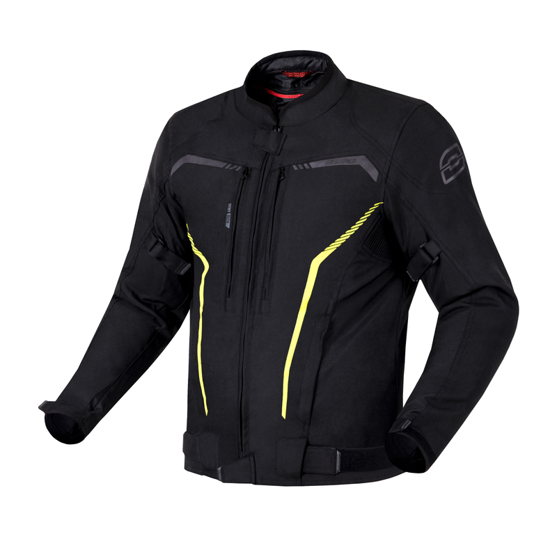 KURTKA MOTOCYKLOWA TEKSTYLNA OZONE DELTA 4 BLACK FLUO YELLOW