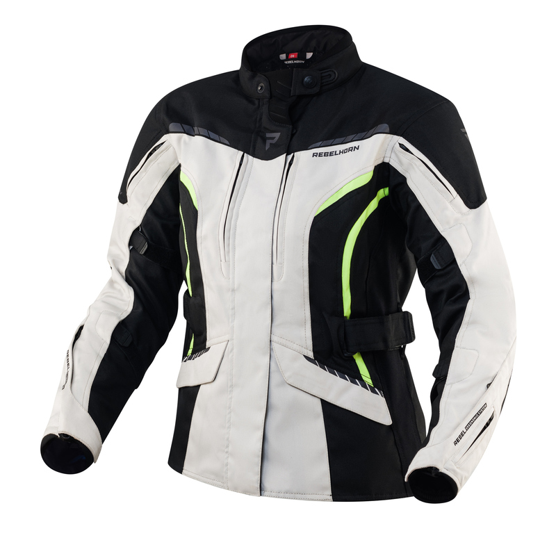 KURTKA MOTOCYKLOWA TEKSTYLNA DAMSKA REBELHORN HIKER 3 BLACK GREY FLUO YELLOW WXS