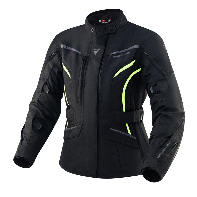 KURTKA MOTOCYKLOWA TEKSTYLNA DAMSKA REBELHORN HIKER 3 BLACK FLUO YELLOW WXS