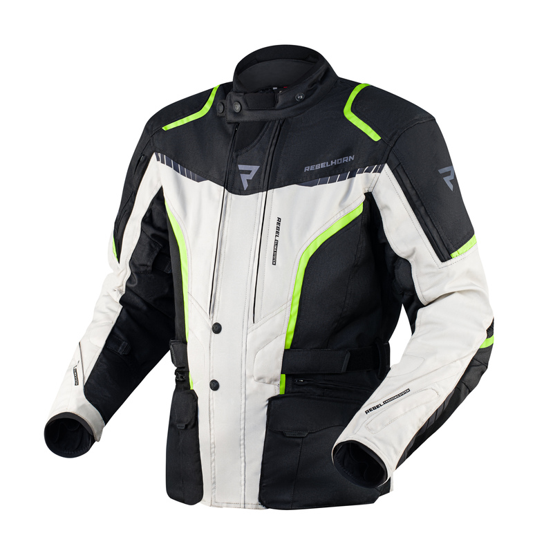 KURTKA MOTOCYKLOWA TEKSTYLNA REBELHORN HIKER 3 BLACK GREY FLUO YELLOW XS