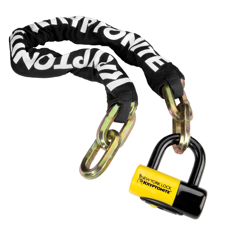 ZAPIĘCIE DO ROWERU ŁAŃCUCH Z BLOKADĄ TARCZY DISCLOCK KRYPTONITE NEW YORK 1410 FAHGETTABOUDIT 1,4CM X