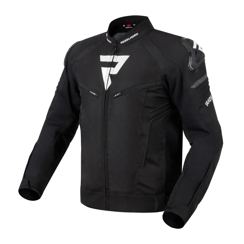 KURTKA MOTOCYKLOWA TEKSTYLNA REBELHORN VANDAL BLACK WHITE 5XL