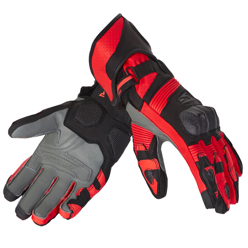 RĘKAWICE MOTOCYKLOWE REBELHORN FIGHTER BLACK FLUO RED 3XL