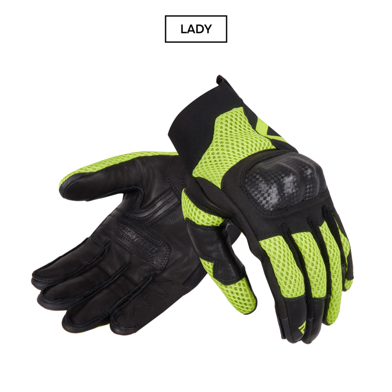 RĘKAWICE MOTOCYKLOWE DAMSKIE REBELHORN GAP 3 BLACK FLUO YELLOW WM