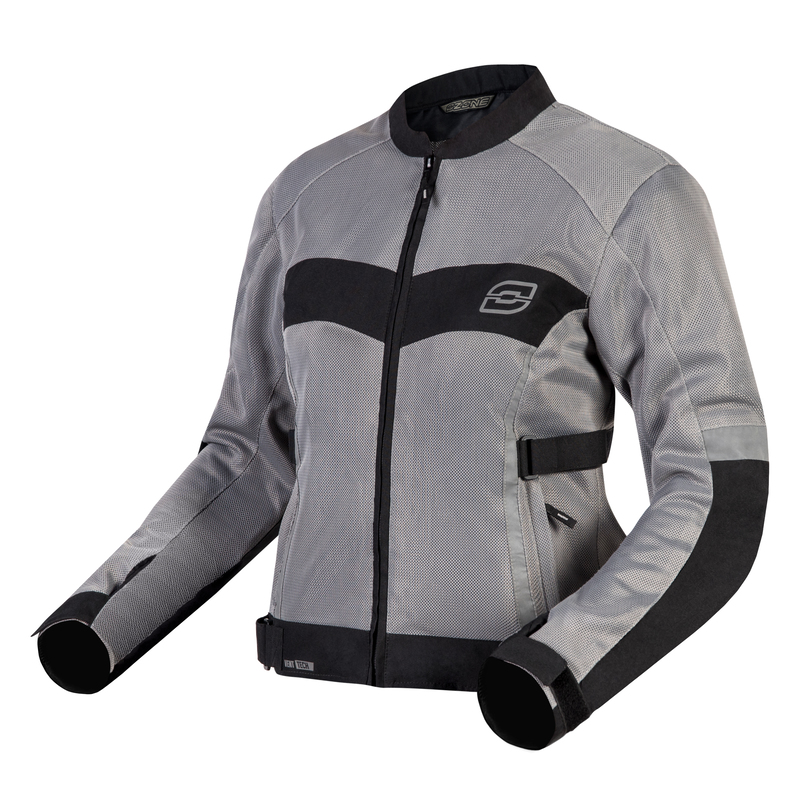 KURTKA MOTOCYKLOWA TEKSTYLNA DAMSKA OZONE DART SILVER BLACK W8XL