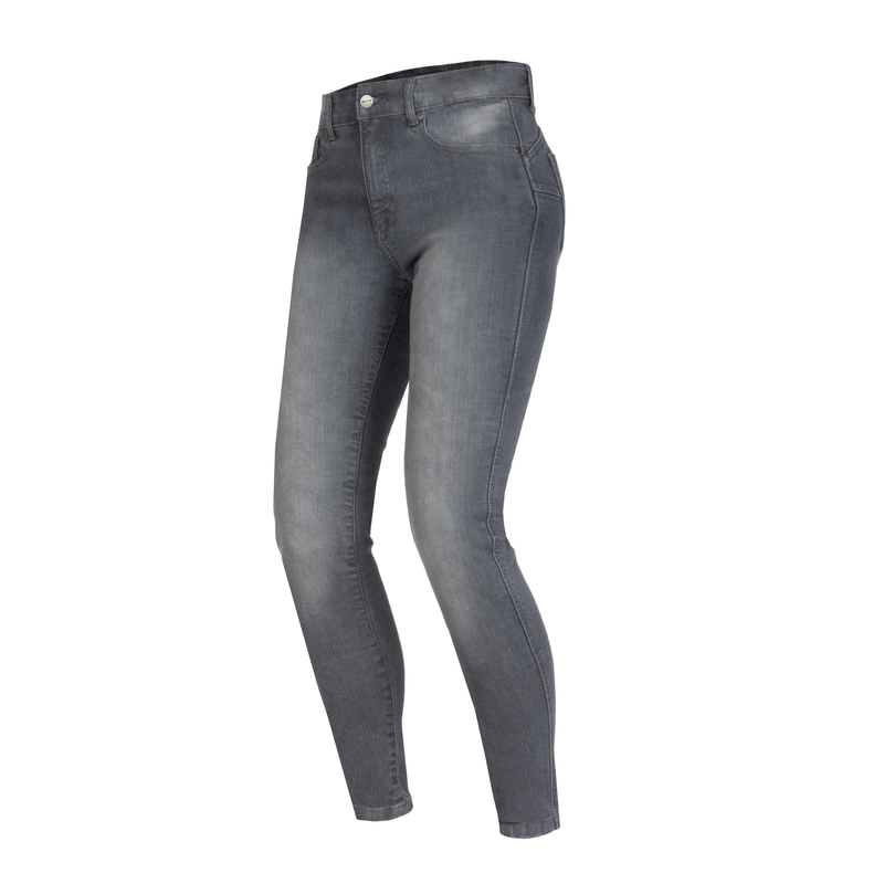 JEANSY MOTOCYKLOWE DAMSKIE OZONE STRIKER SLIM FIT WASHED GREY 24/30