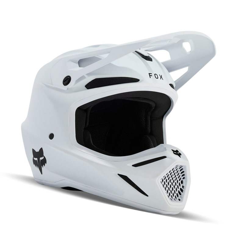 KASK MOTOCYKLOWY JUNIOR FOX V3 SOLID MATTE WHITE