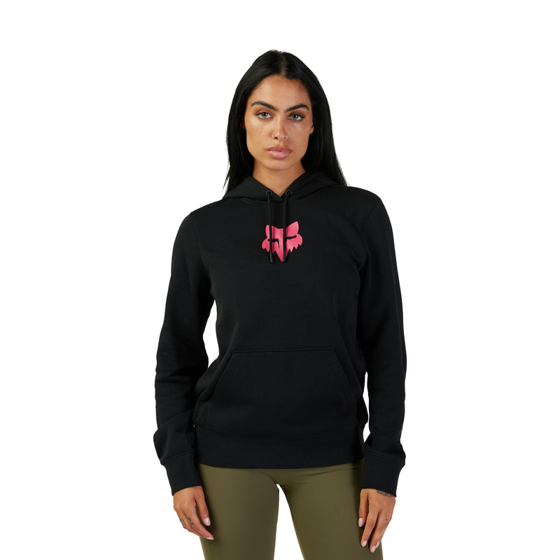 BLUZA Z KAPTUREM DAMSKA FOX HEAD BLACK PINK