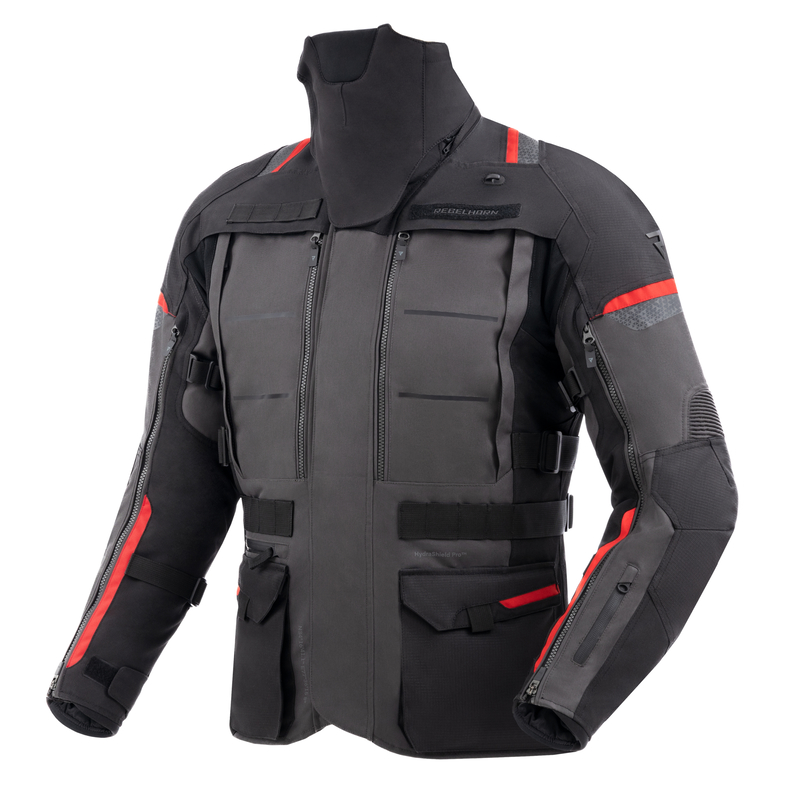 KURTKA MOTOCYKLOWA TEKSTYLNA REBELHORN CUBBY 5 DARK GREY BLACK RED L