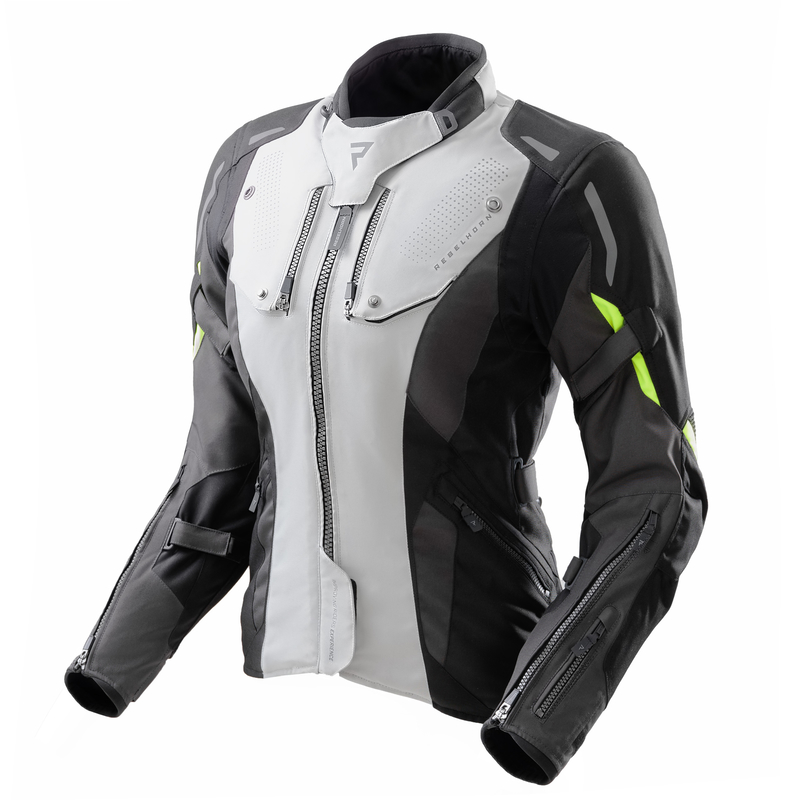 KURTKA MOTOCYKLOWA TEKSTYLNA DAMSKA REBELHORN HIKER 4 BLACK GREY FLUO YELLOW W4XL