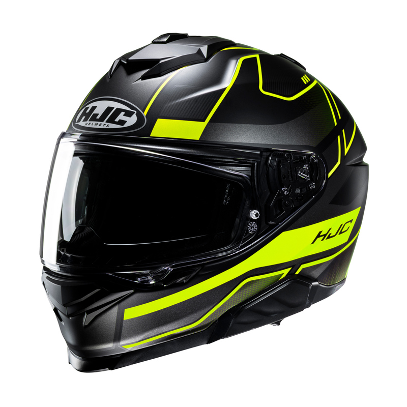 KASK MOTOCYKLOWY HJC I71 IORIX BLACK YELLOW