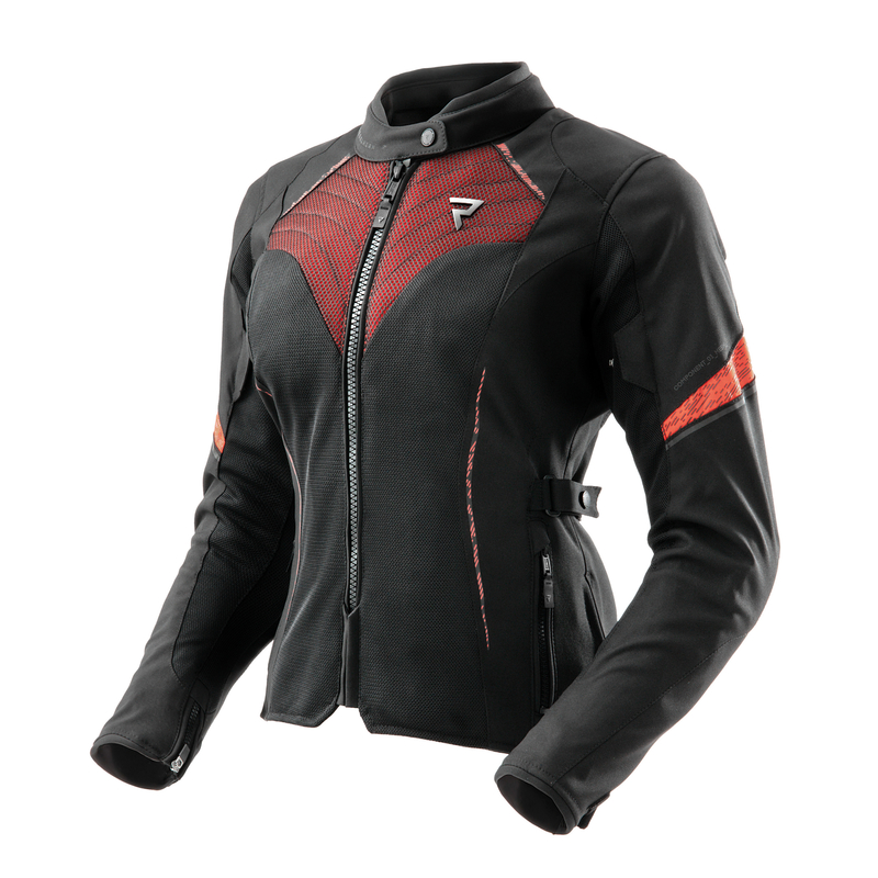 KURTKA MOTOCYKLOWA TEKSTYLNA DAMSKA REBELHORN JAX BLACK RED W3XL