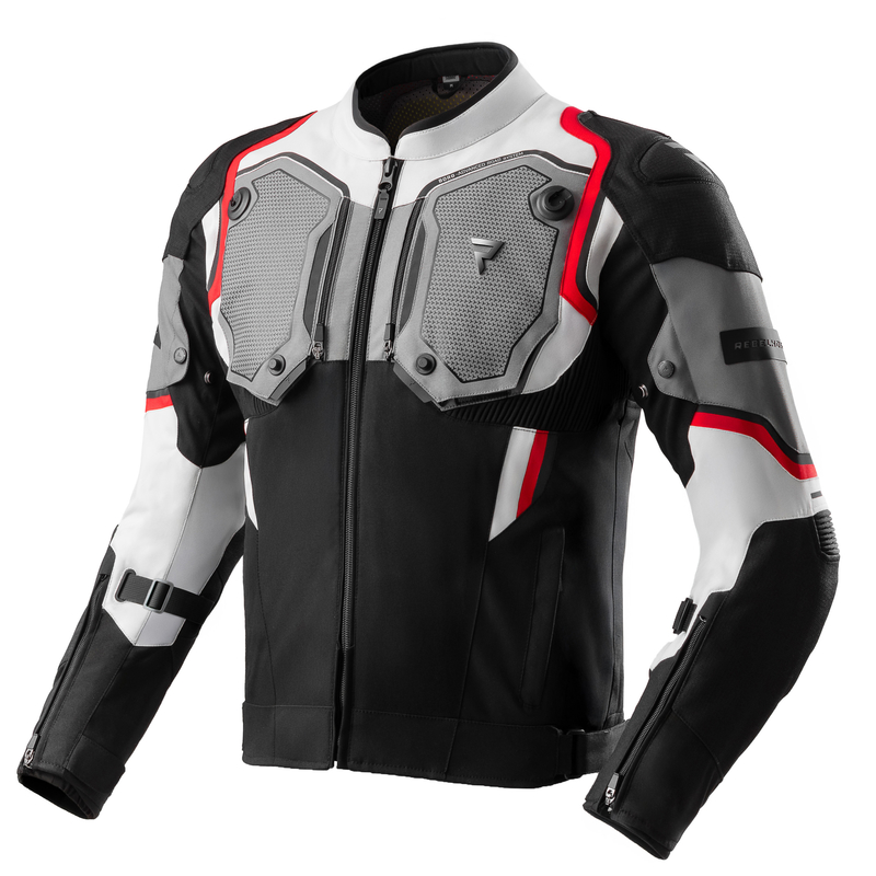 KURTKA MOTOCYKLOWA TEKSTYLNA REBELHORN BORG 2 BLACK GREY RED 3XL
