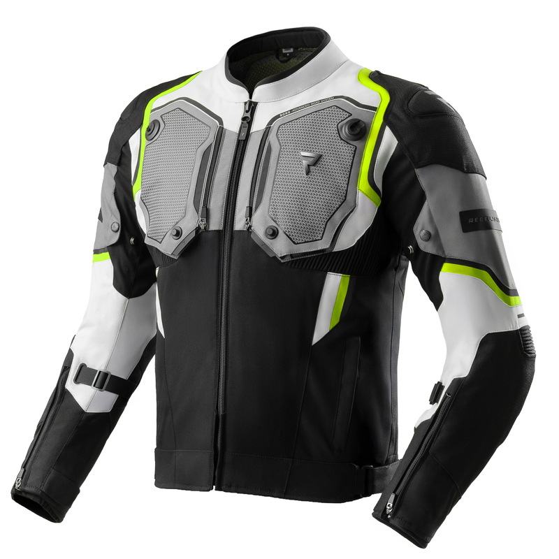 KURTKA MOTOCYKLOWA TEKSTYLNA REBELHORN BORG 2 BLACK GREY FLUO YELLOW L