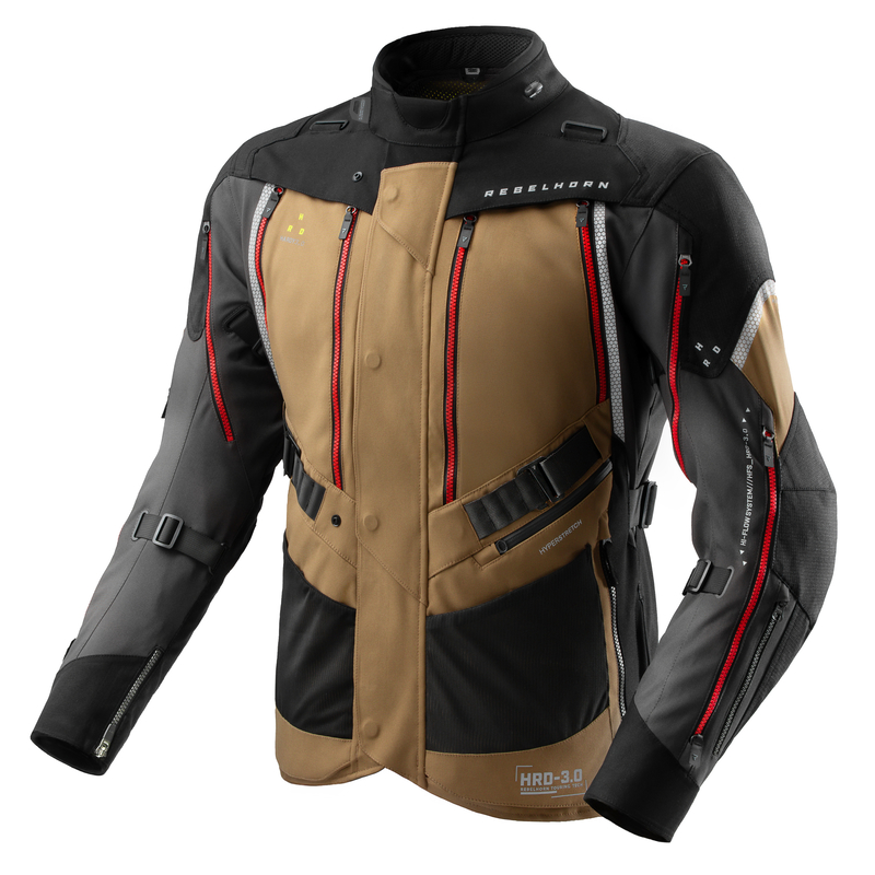 KURTKA MOTOCYKLOWA TEKSTYLNA REBELHORN HARDY 3.0 DESERT GREY RED S