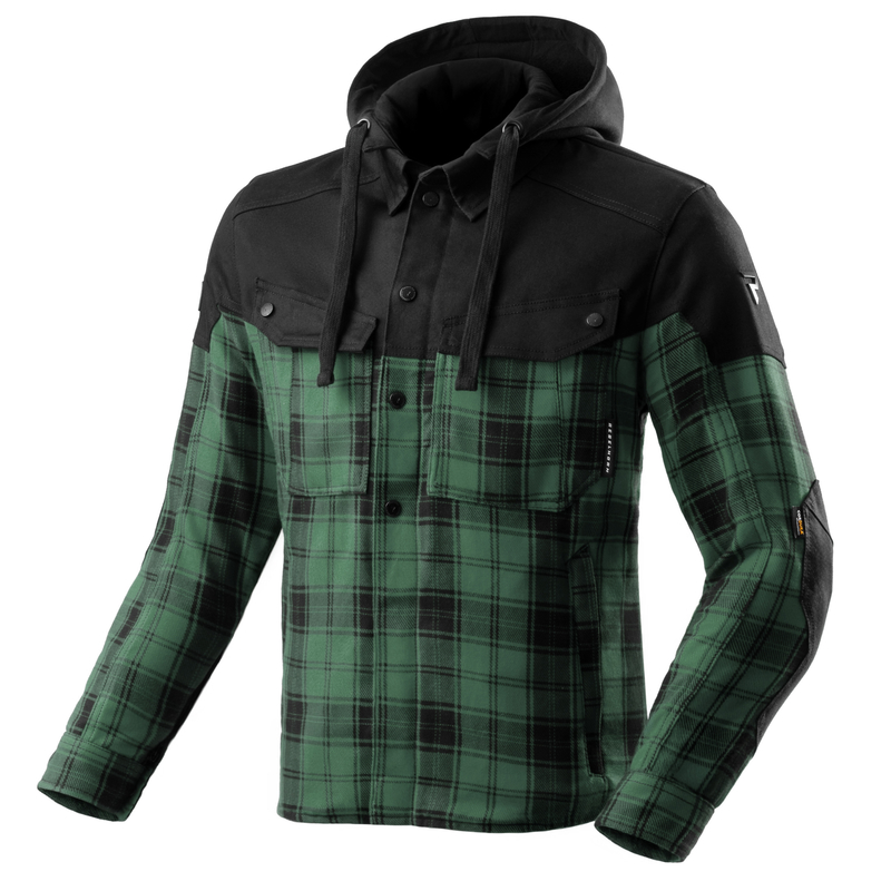KOSZULA MOTOCYKLOWA REBELHORN SHIFTER BLACK GREEN 3XL