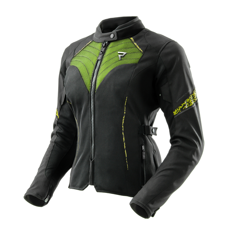 KURTKA MOTOCYKLOWA TEKSTYLNA DAMSKA REBELHORN JAX BLACK FLUO YELLOW WS