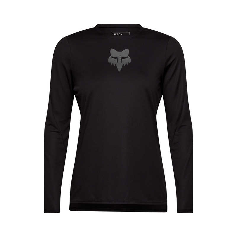 KOSZULKA ROWEROWA Z DŁUGIM RĘKAWEM DAMSKA FOX RANGER HEAD BLACK