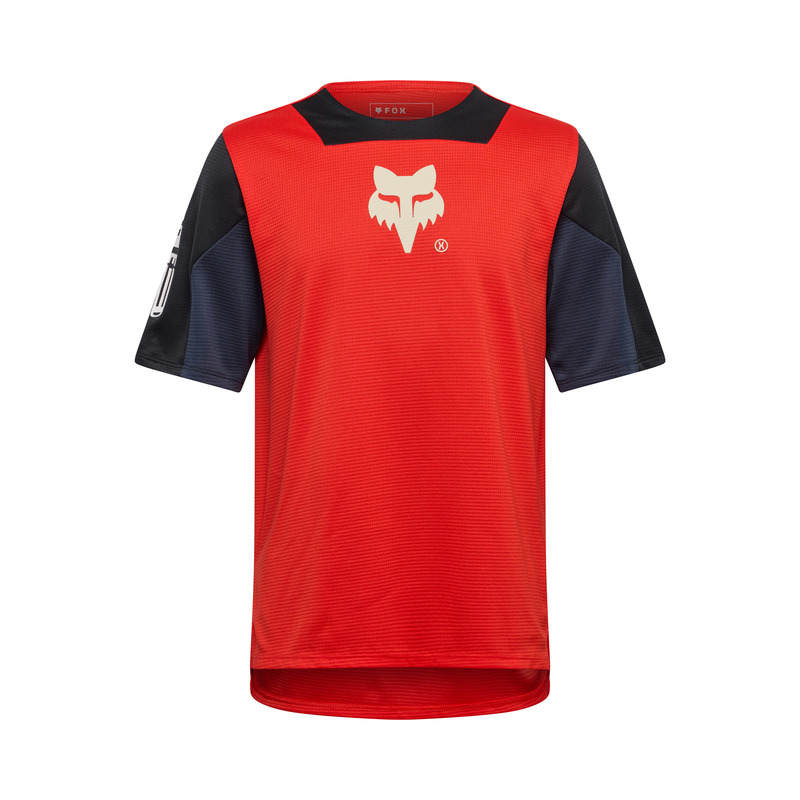 KOSZULKA ROWEROWA JUNIOR FOX DEFEND ELEVATED FLUO RED