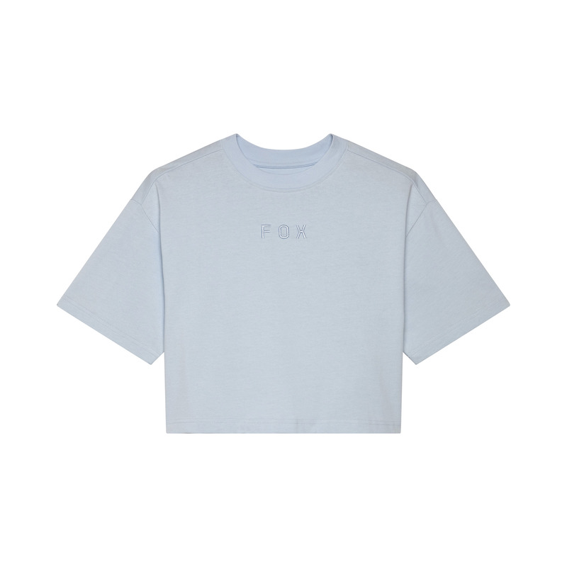 T-SHIRT DAMSKI FOX WORDMARK OS CROP PALE BLUE