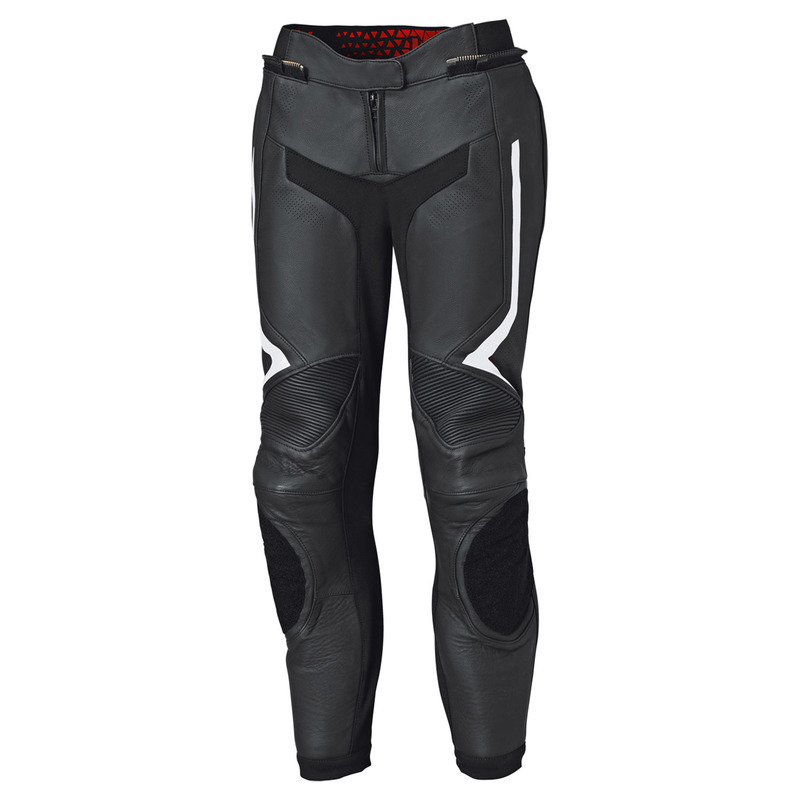 SPODNIE MOTOCYKLOWE SKÓRZANE DAMSKIE HELD STREET ROCKET 4 BLACK WHITE SLIM L-W80