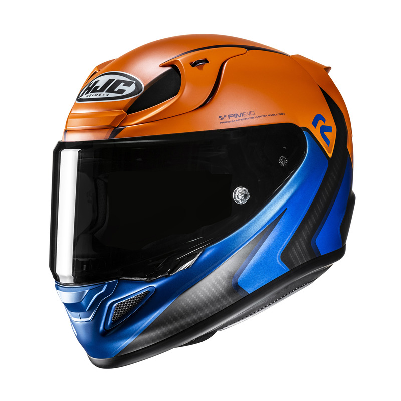 KASK MOTOCYKLOWY HJC RPHA12 KOS ORANGE BLUE
