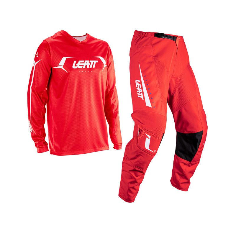 STRÓJ OFFROADOWY BLUZA I SPODNIE LEATT RIDE KIT MOTO 3.5 RED XS