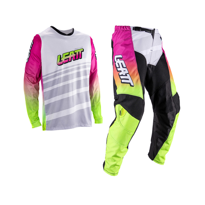 STRÓJ OFFROADOWY BLUZA I SPODNIE LEATT RIDE KIT MOTO 3.5 RETRO PINK XS