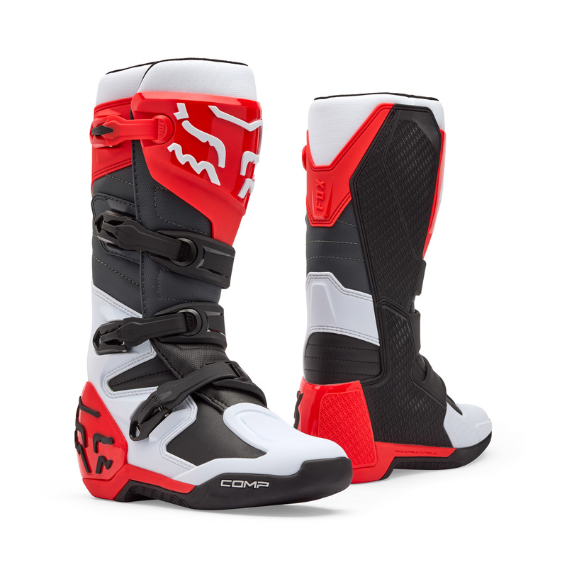 BUTY MOTOCYKLOWE FOX COMP WHITE FLUO RED