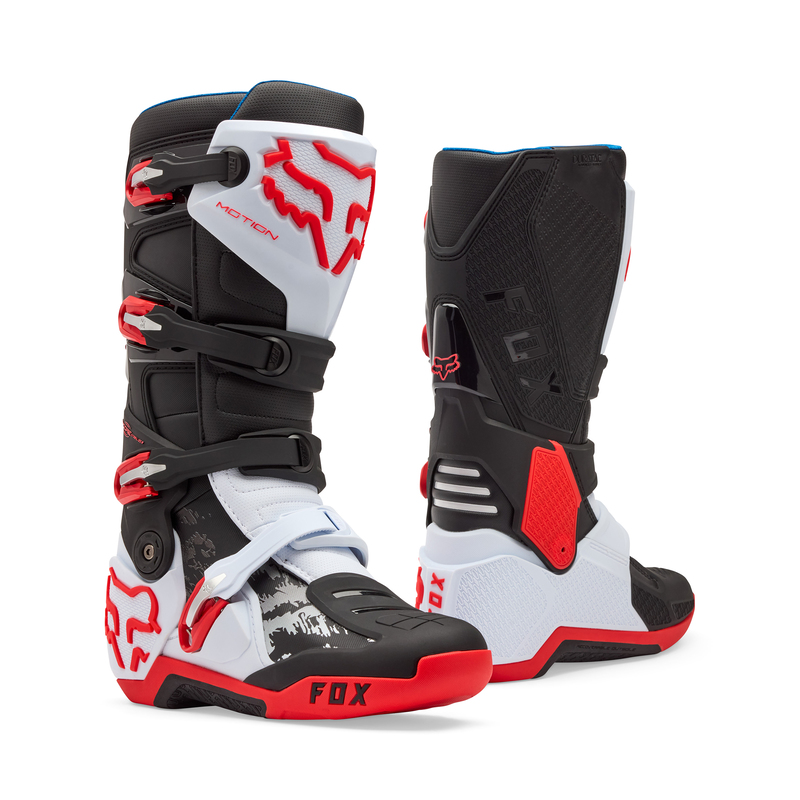 BUTY MOTOCYKLOWE FOX MOTION WHITE FLUO RED