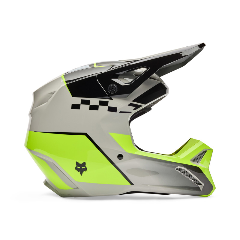 KASK MOTOCYKLOWY JUNIOR FOX V1 COLLECT GREY YELLOW