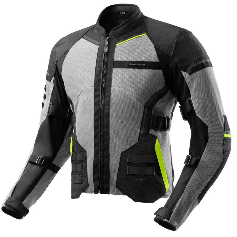 KURTKA MOTOCYKLOWA TEKSTYLNA REBELHORN SCANDAL 3 BLACK GREY FLUO YELLOW S