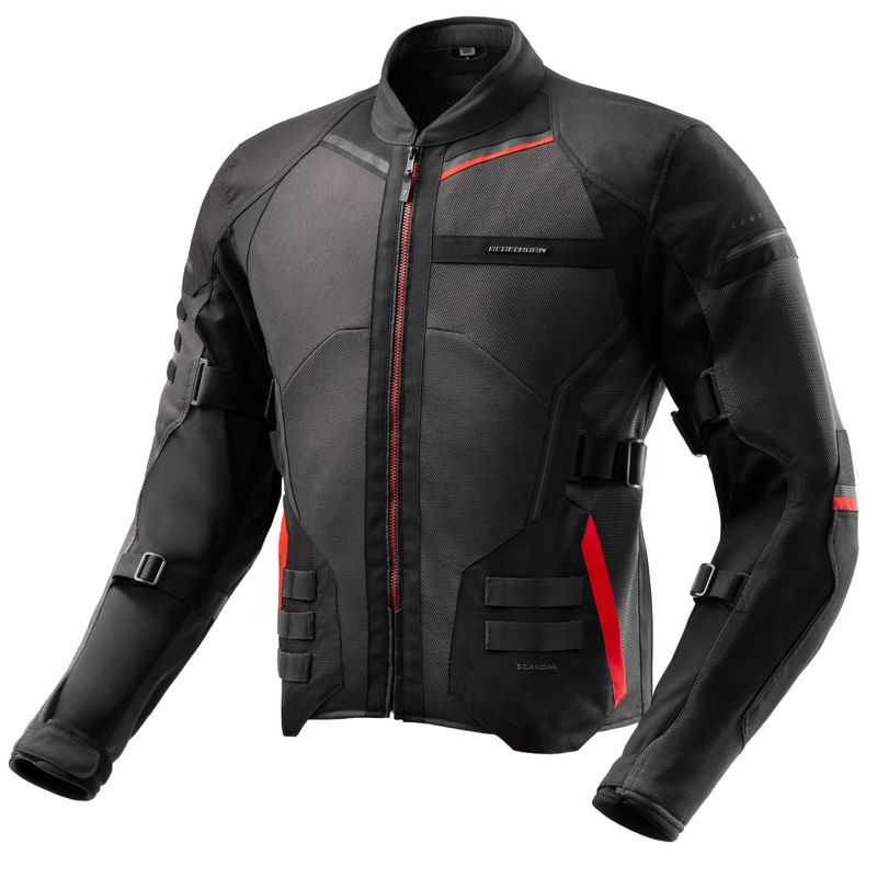 KURTKA MOTOCYKLOWA TEKSTYLNA REBELHORN SCANDAL 3 DARK GREY BLACK RED XS