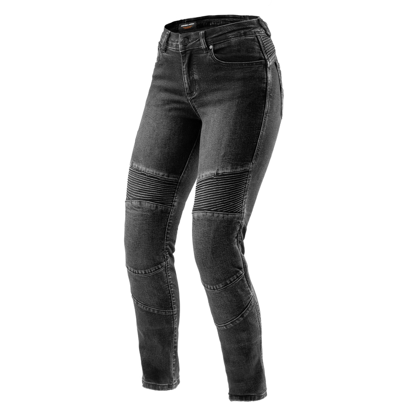 JEANSY MOTOCYKLOWE DAMSKIE REBELHORN AGNESS 2 WASHED BLACK MONOLAYER 34/28