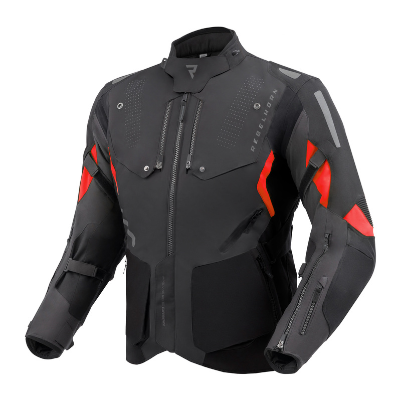 KURTKA MOTOCYKLOWA TEKSTYLNA REBELHORN HIKER 4 BLACK DARK GREY RED M