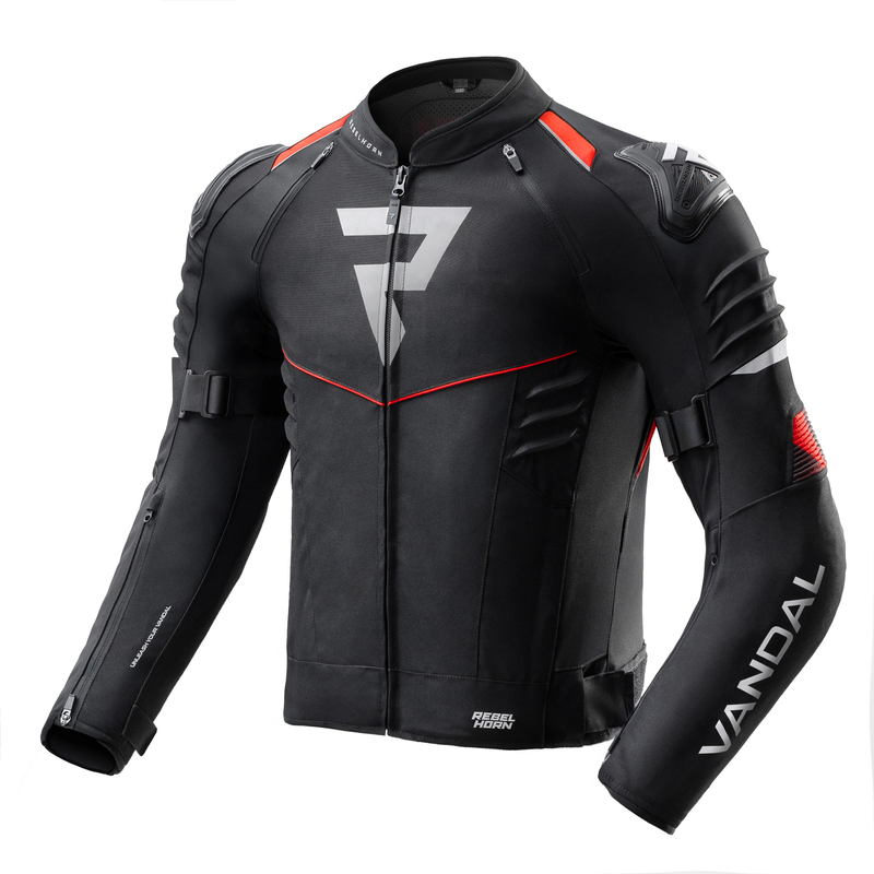 KURTKA MOTOCYKLOWA TEKSTYLNA REBELHORN VANDAL 2 BLACK RED 3XL
