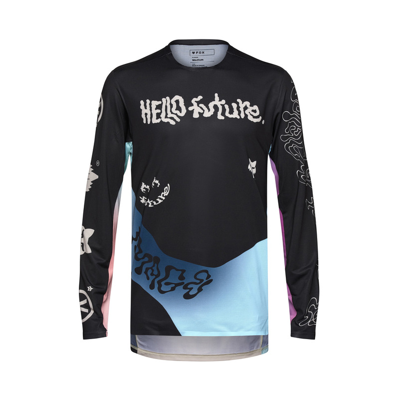 KOSZULKA ROWEROWA Z DŁUGIM RĘKAWEM FOX FLEXAIR HELLO FUTURE CREAM