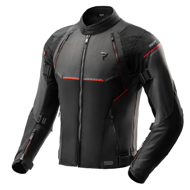 KURTKA MOTOCYKLOWA TEKSTYLNA REBELHORN SWIFT BLACK DARK GREY RED L